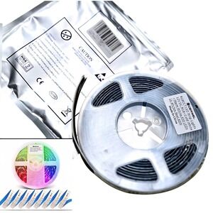 DERWEL RGB CCT LED Strip‎ Lights 12V DC 16.4ft Waterproof IP65 White
